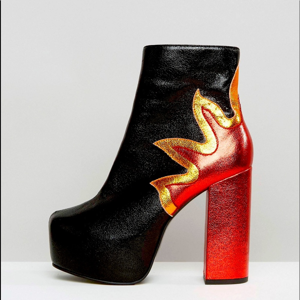 ASOS EXAGGERATE Flame Platform Boots